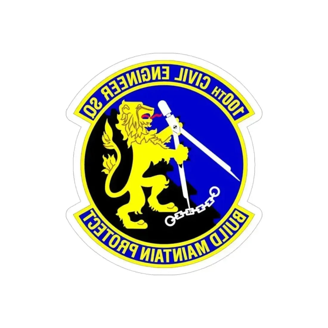 100 Civil Engineer Squadron USAFE (U.S. Air Force) REVERSE PRINT Transparent Die-Cut STICKER - The Sticker Space
