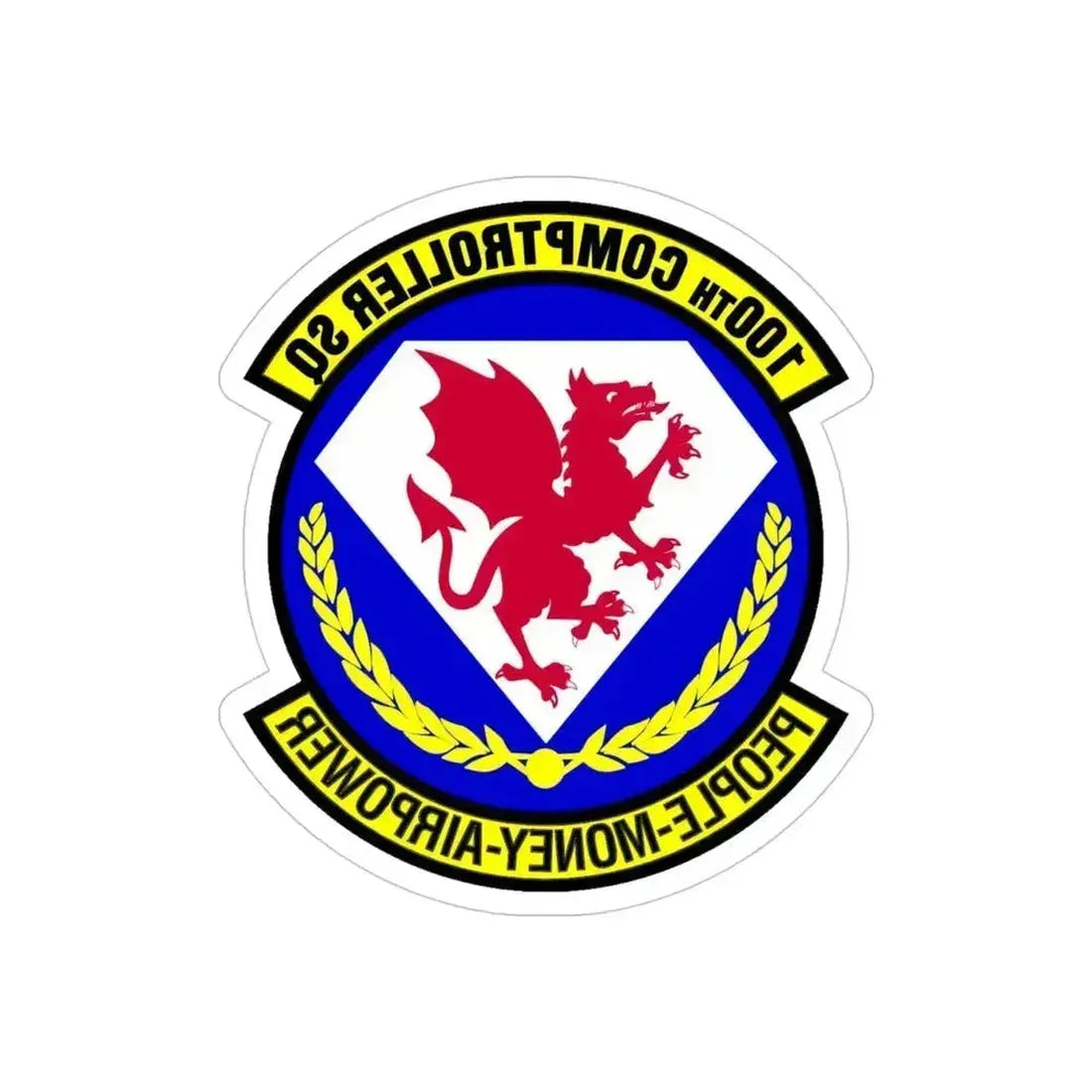 100 Comptroller Squadron USAFE (U.S. Air Force) REVERSE PRINT Transparent Die-Cut STICKER - The Sticker Space