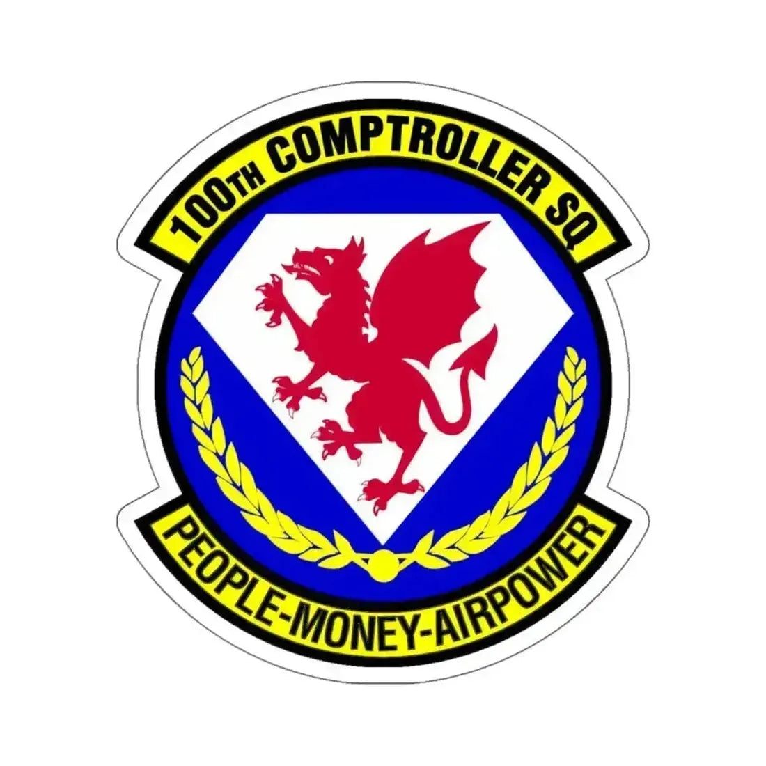 100 Comptroller Squadron USAFE (U.S. Air Force) STICKER Vinyl Kiss-Cut Decal 6 Inch White - The Sticker Space