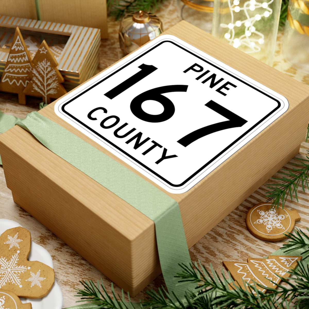 Pine County Route 167 MN (Minnesota) (Road Sign) STICKER Vinyl Kiss-Cut Decal