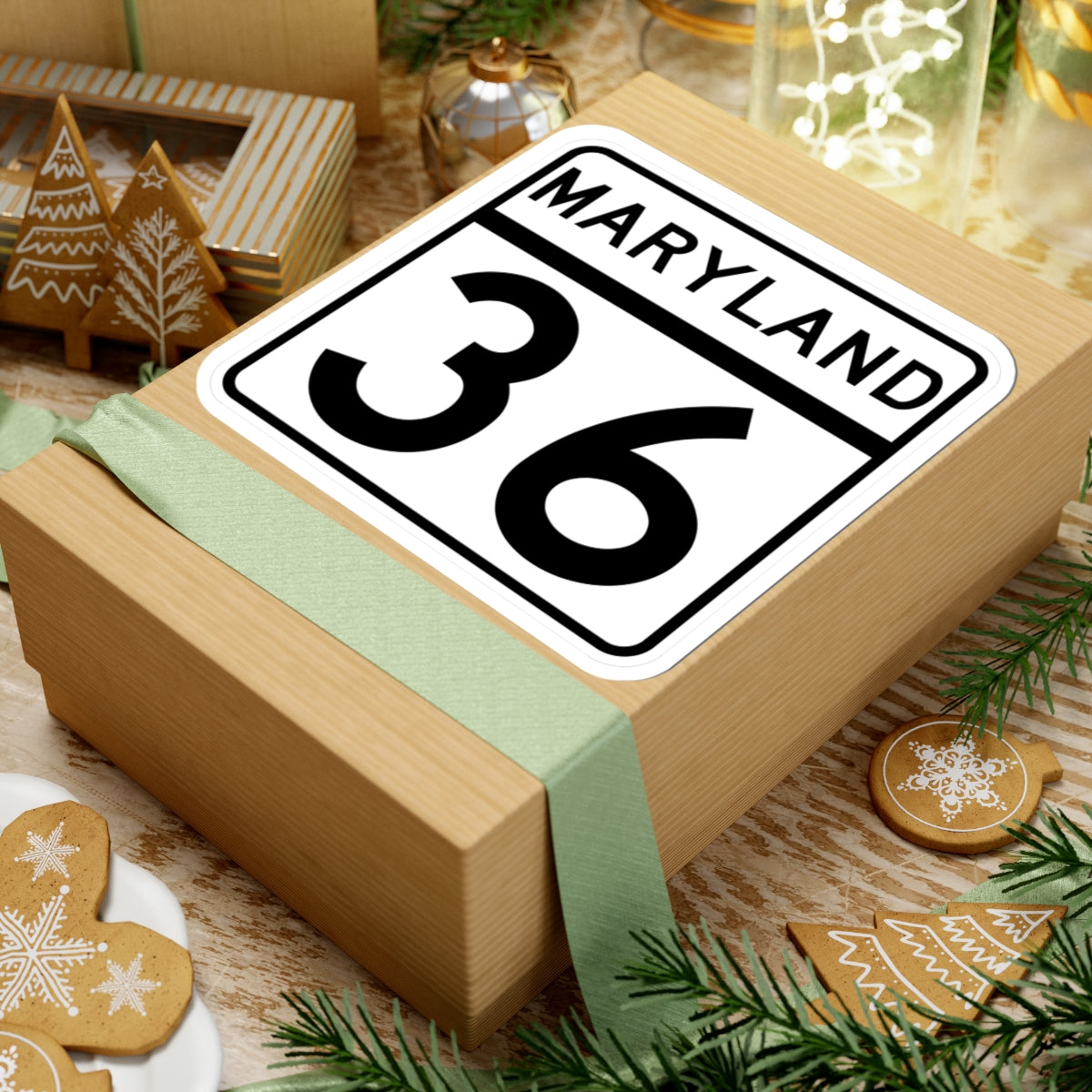 MD Route 36 (Maryland) (Road Sign) STICKER Vinyl Kiss-Cut Decal