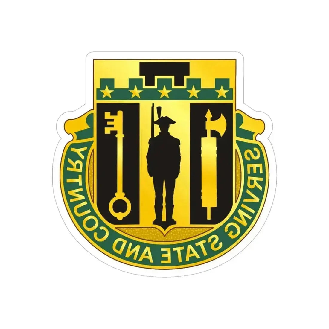 102 Military Police Battalion (U.S. Army) REVERSE PRINT Transparent Die-Cut STICKER - The Sticker Space