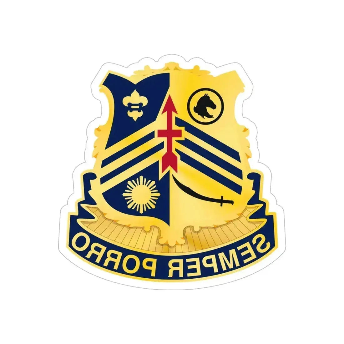 105 Cavalry Regiment (U.S. Army) REVERSE PRINT Transparent Die-Cut STICKER - The Sticker Space
