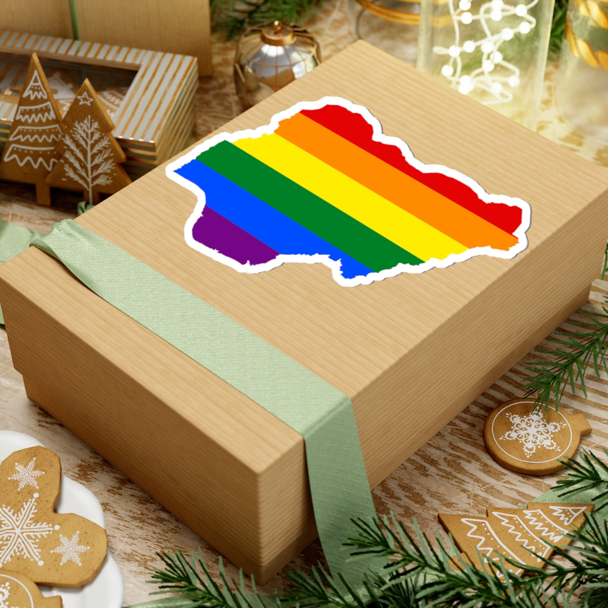 LGBT flag map of Nigeria (Niger) STICKER Vinyl Kiss-Cut Decal