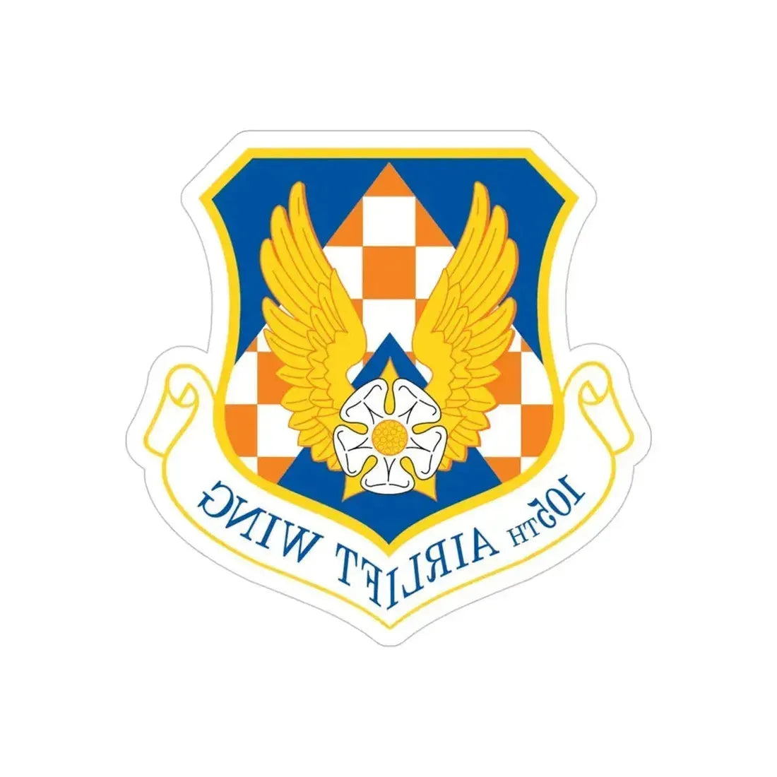 105th Airlift Wing (U.S. Air Force) REVERSE PRINT Transparent Die-Cut STICKER - The Sticker Space