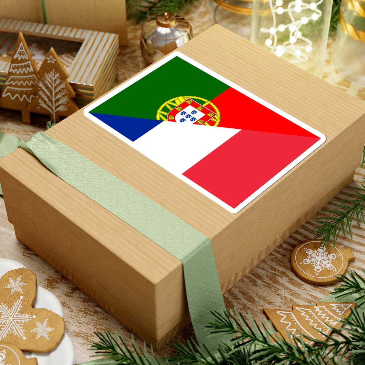 Flag of Portugal and France (France) STICKER Vinyl Kiss-Cut Decal