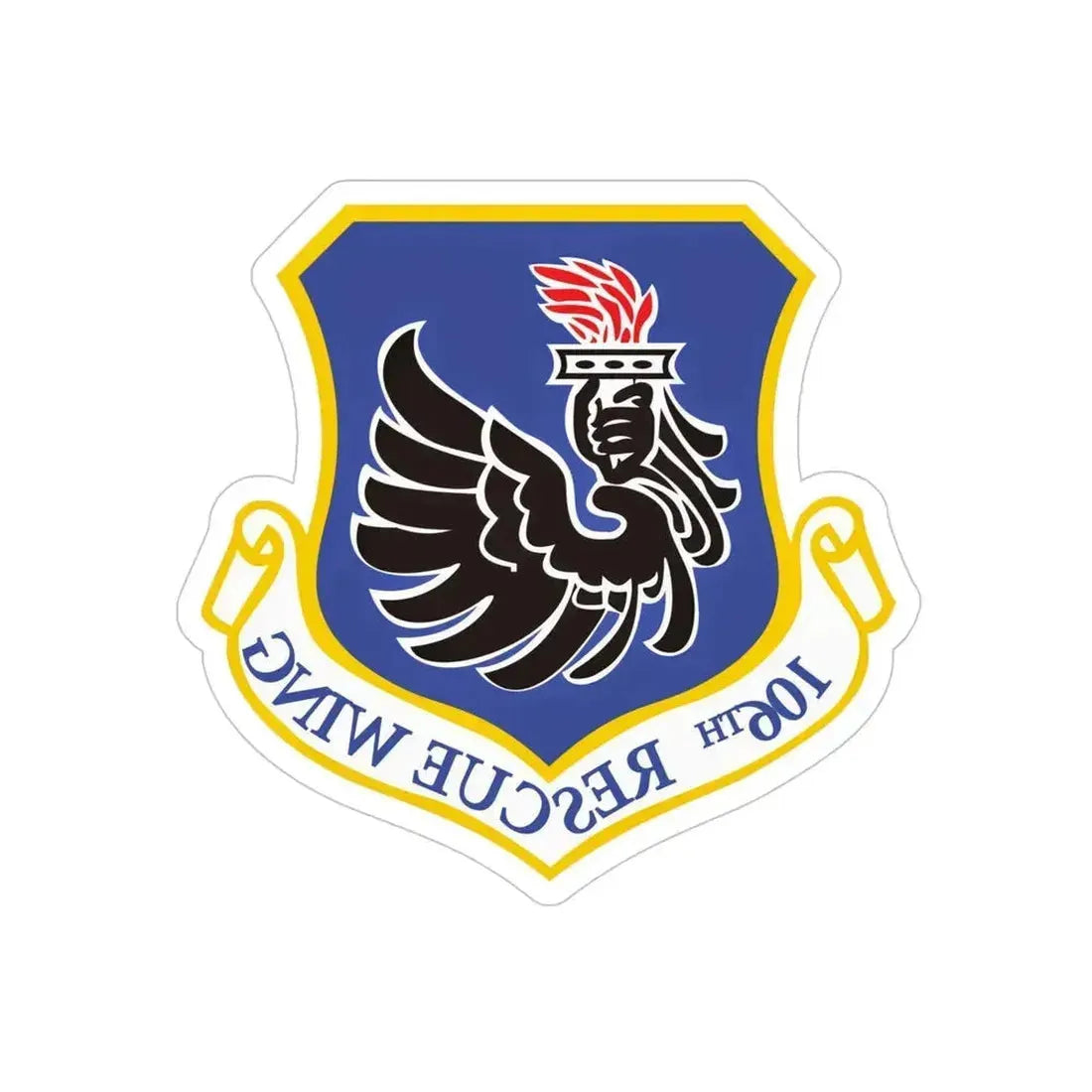 106th Rescue Wing logo 2 (U.S. Air Force) REVERSE PRINT Transparent Die-Cut STICKER - The Sticker Space