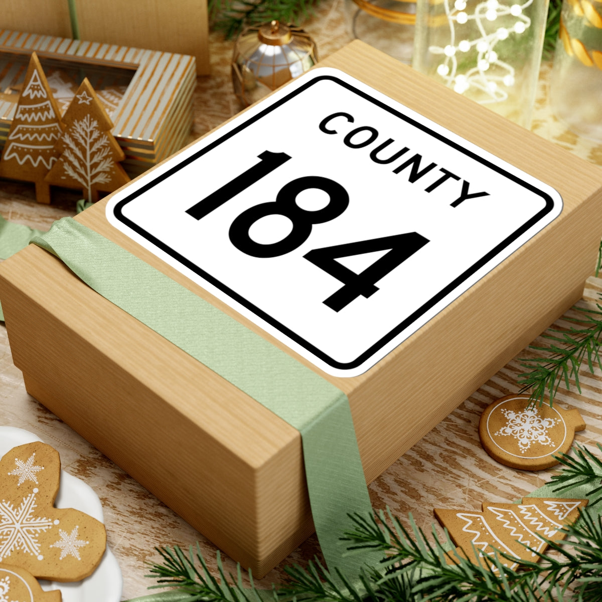 County 184 square (Minnesota) (Road Sign) STICKER Vinyl Kiss-Cut Decal