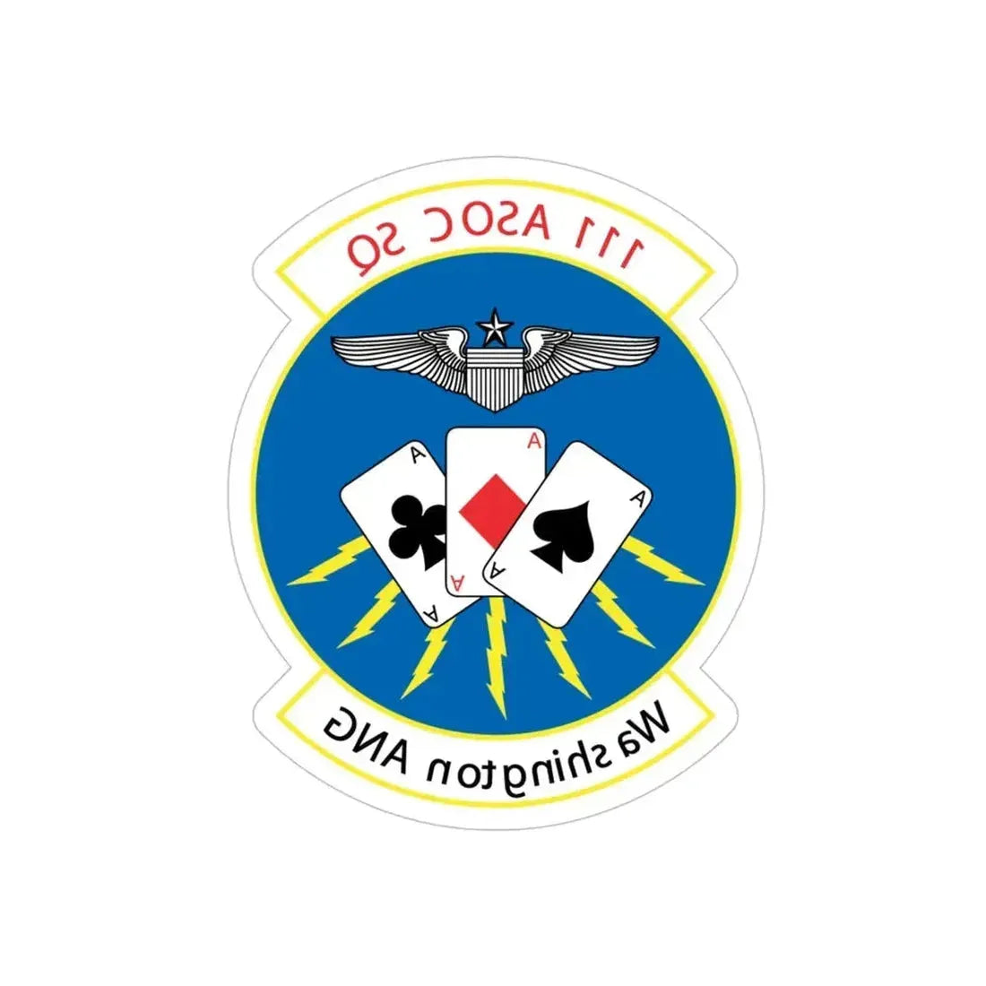 111 ASOC Sq Washington ANG (U.S. Air Force) REVERSE PRINT Transparent Die-Cut STICKER - The Sticker Space