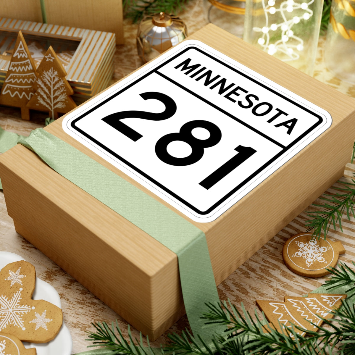 MN-281 1948 (Minnesota) (Road Sign) STICKER Vinyl Kiss-Cut Decal