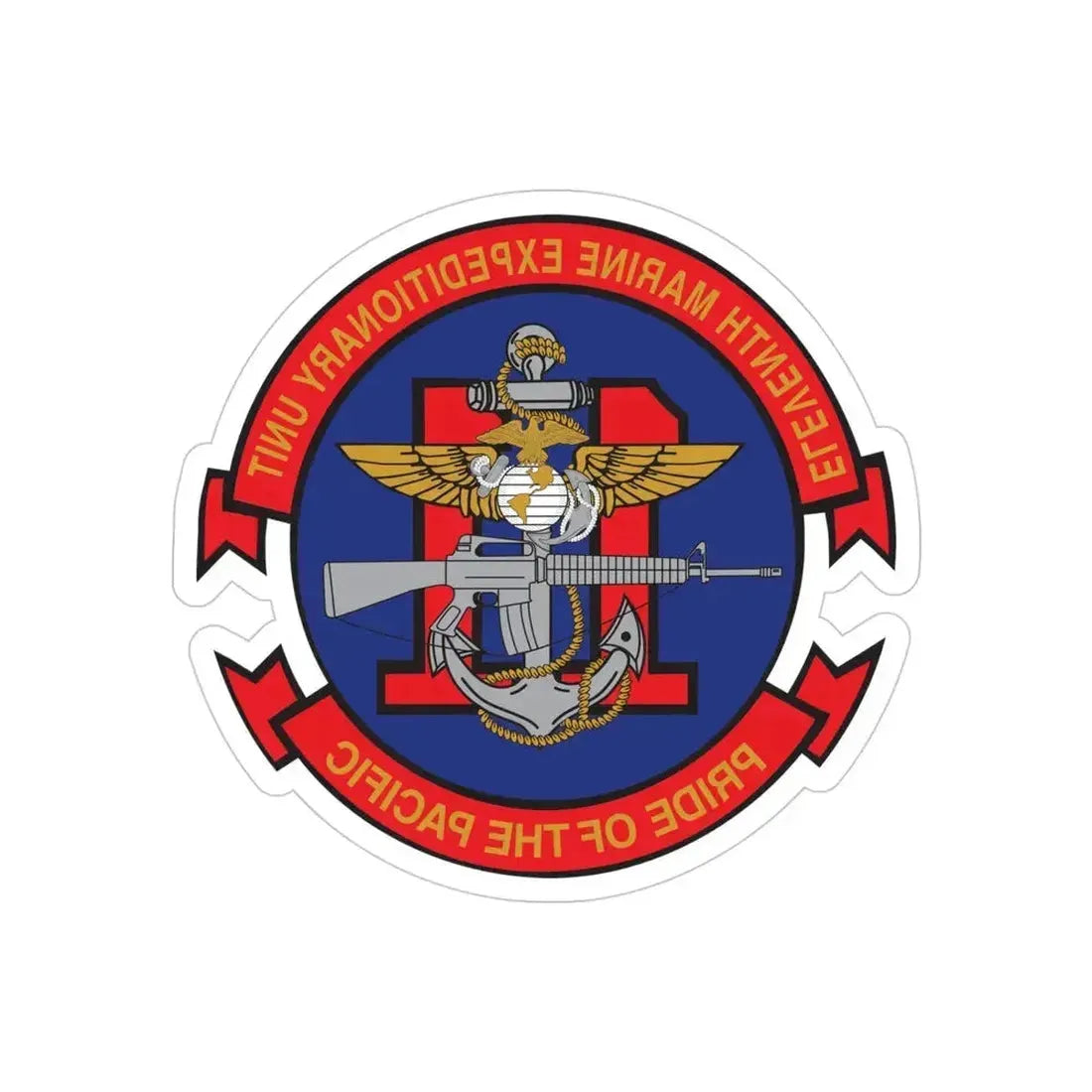 11th MEU (USMC) REVERSE PRINT Transparent Die-Cut STICKER - The Sticker Space