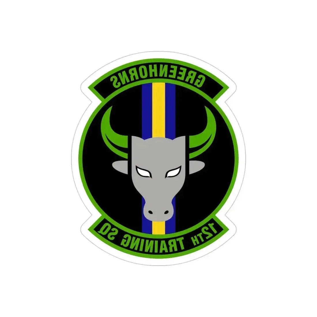 12 Training Sq AETC (U.S. Air Force) REVERSE PRINT Transparent Die-Cut STICKER - The Sticker Space