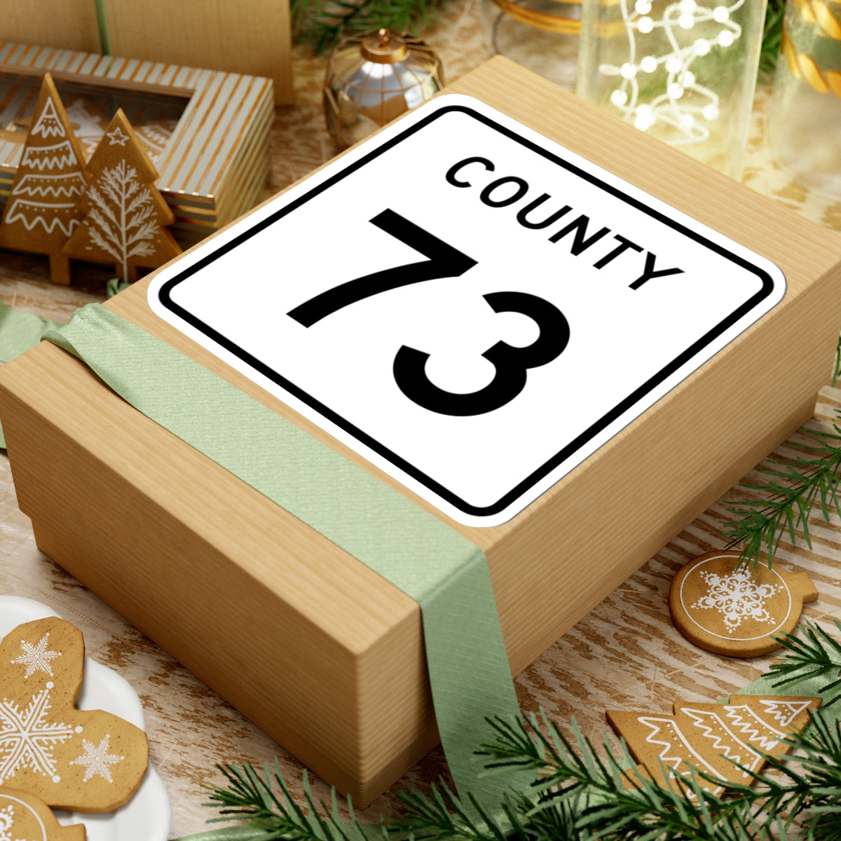 County 73 square (Minnesota) (Road Sign) STICKER Vinyl Kiss-Cut Decal