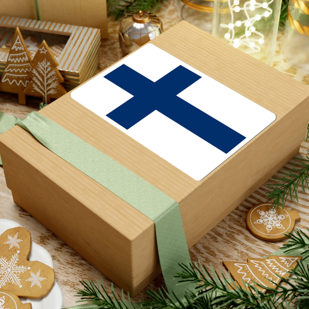 Flag of Finland 3-2 (Finland) STICKER Vinyl Kiss-Cut Decal