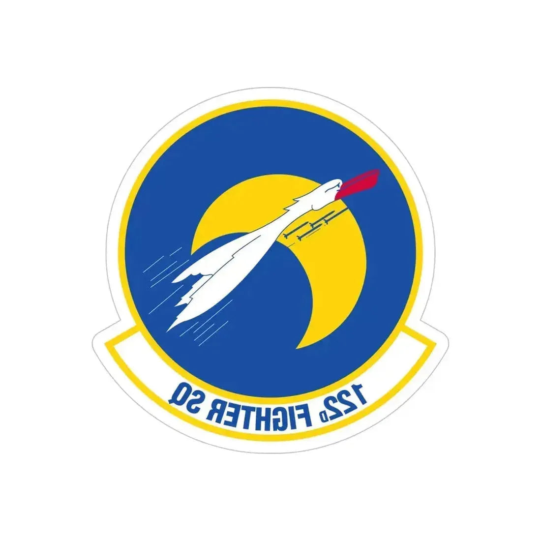 122 Fighter Squadron (U.S. Air Force) REVERSE PRINT Transparent Die-Cut STICKER - The Sticker Space
