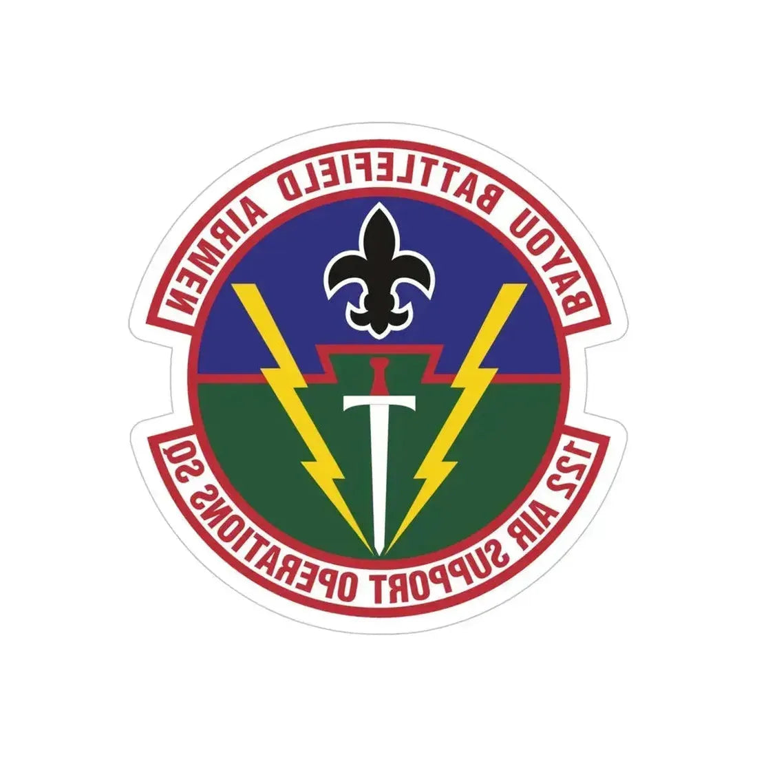 122d Air Support Operations Squadron (U.S. Air Force) REVERSE PRINT Transparent Die-Cut STICKER - The Sticker Space