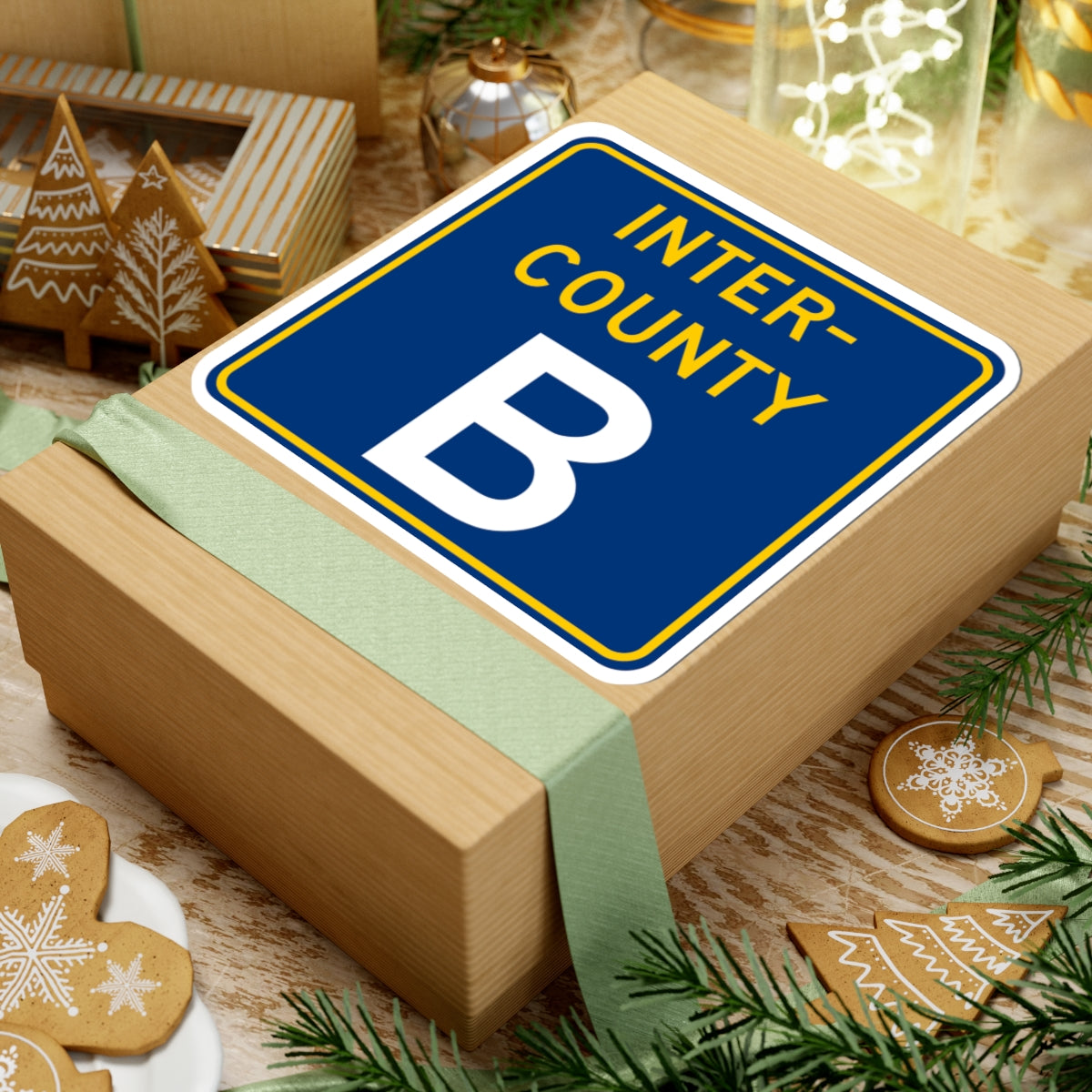 Inter County Route B MN (Minnesota) (Road Sign) STICKER Vinyl Kiss-Cut Decal
