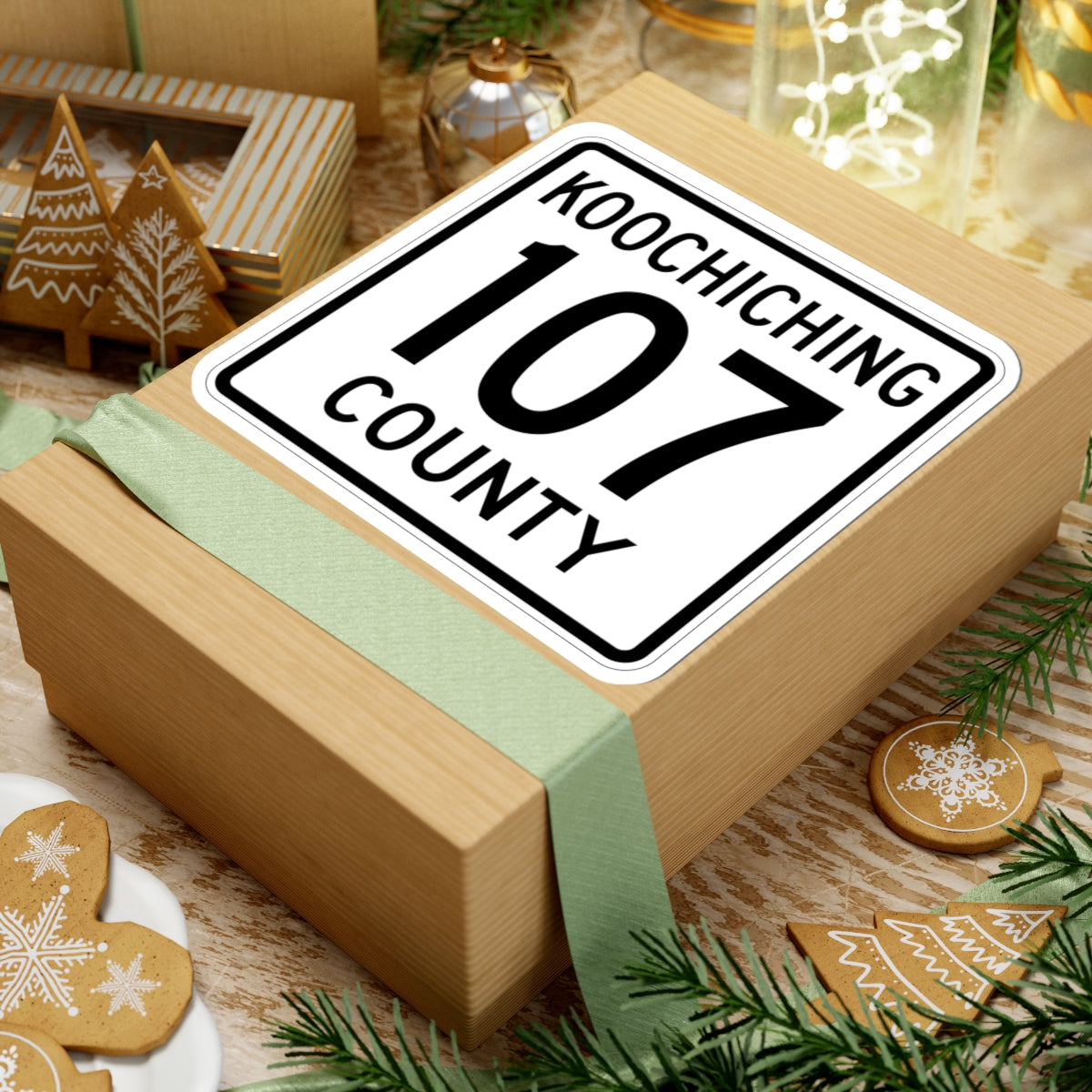 Koochiching County 107 MN (Minnesota) (Road Sign) STICKER Vinyl Kiss-Cut Decal