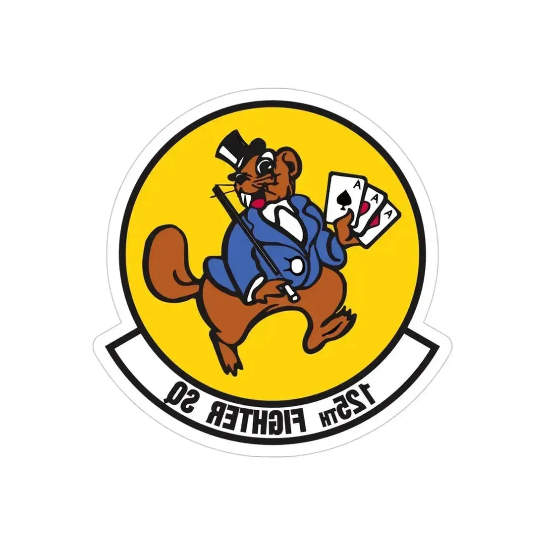 125 Fighter Squadron (U.S. Air Force) REVERSE PRINT Transparent Die-Cut STICKER - The Sticker Space