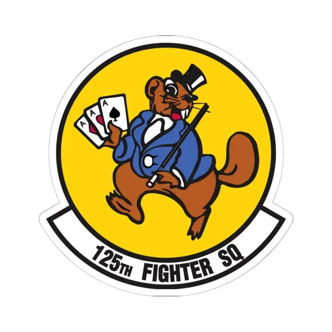 125 Fighter Squadron (U.S. Air Force) STICKER Vinyl Kiss-Cut Decal 6 Inch White - The Sticker Space