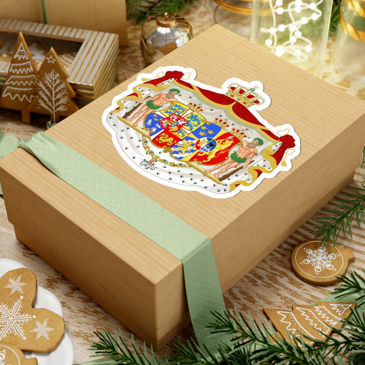 Armoiries de la reine Lovisa de Suède1 (Denmark) (Coat of Arms) STICKER Vinyl Kiss-Cut Decal