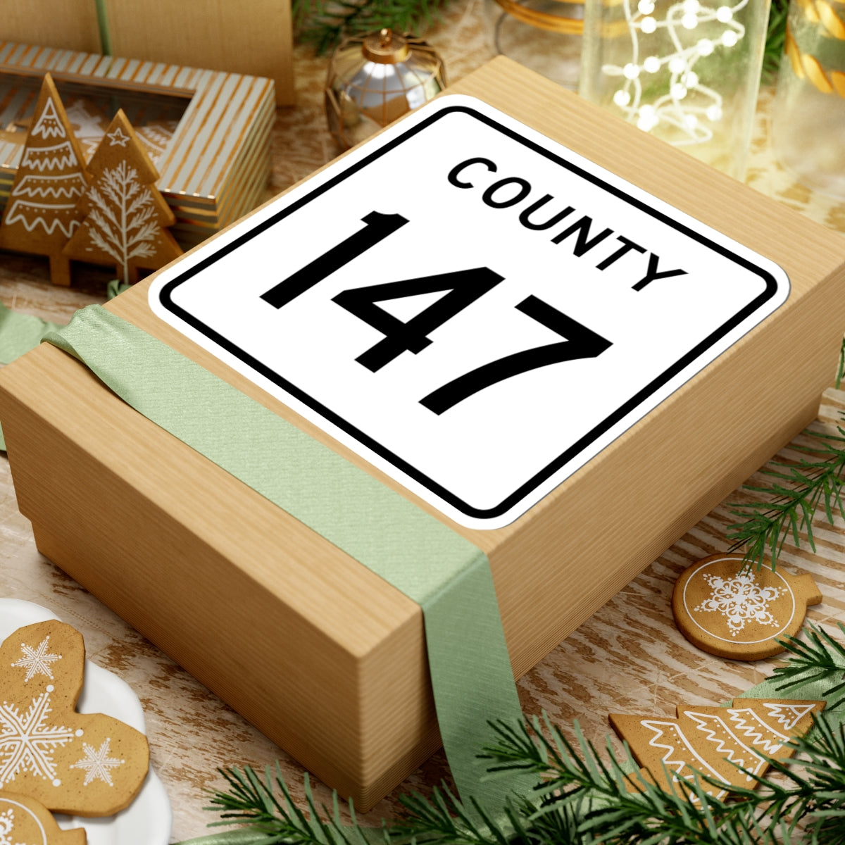 County 147 square (Minnesota) (Road Sign) STICKER Vinyl Kiss-Cut Decal