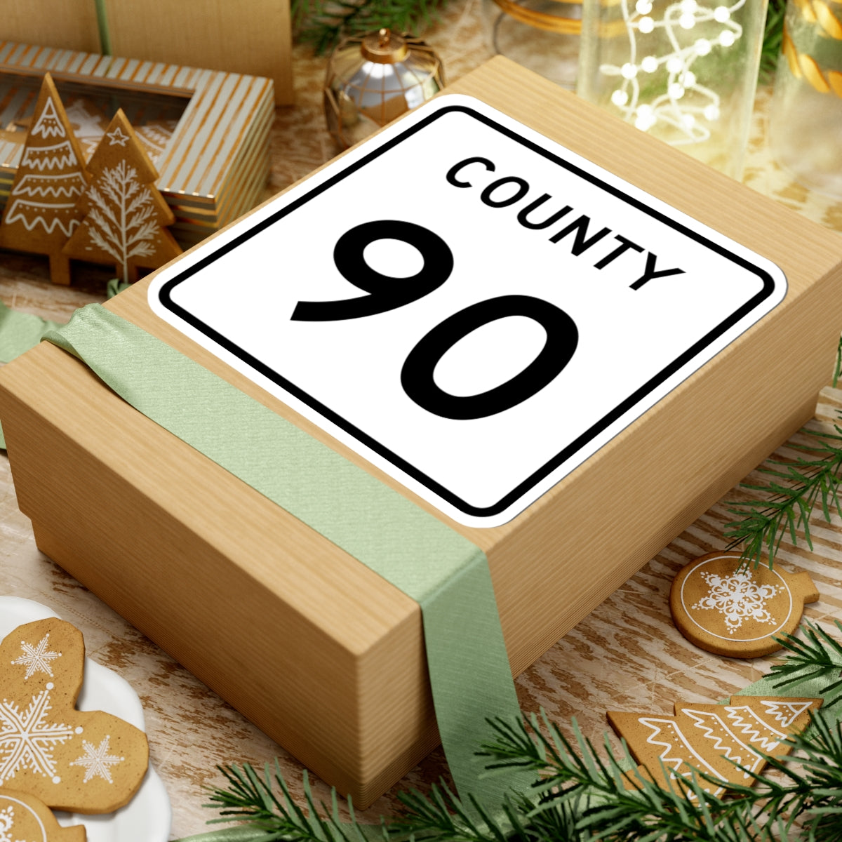 County 90 square (Minnesota) (Road Sign) STICKER Vinyl Kiss-Cut Decal