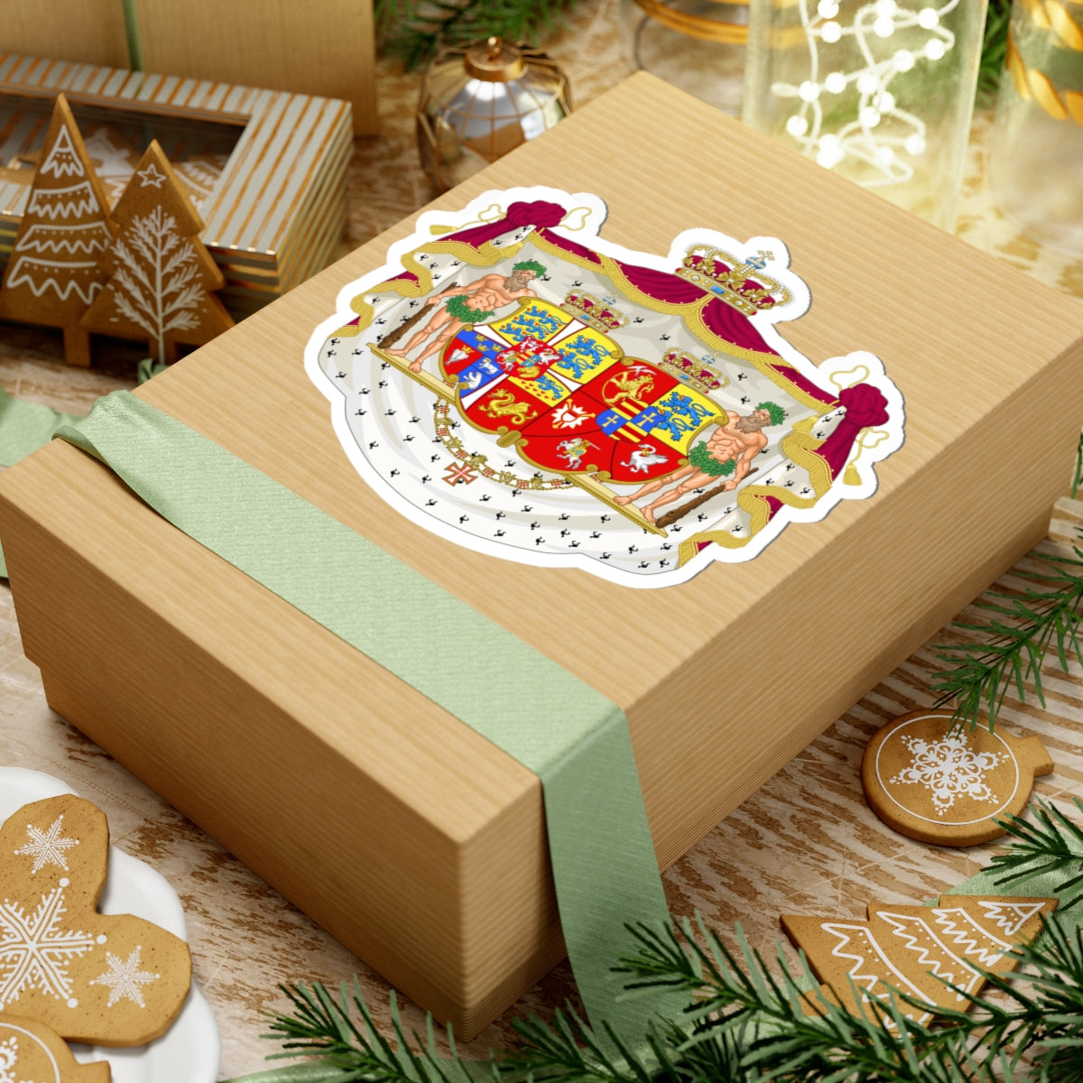 Armoiries de Caroline-Amélie de Schleswig-Holstein reine de Danemark (Denmark) (Coat of Arms) STICKER Vinyl Kiss-Cut Decal