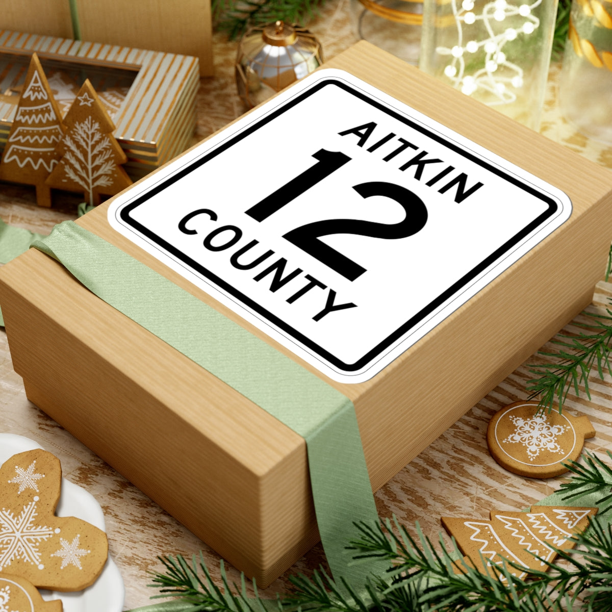 Aitkin County Route 12 (Minnesota) (Road Sign) STICKER Vinyl Kiss-Cut Decal