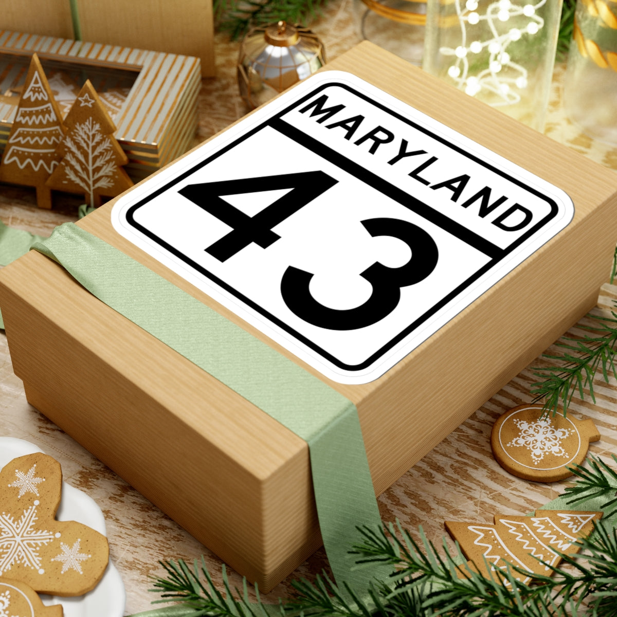 MD Route 43 (Maryland) (Road Sign) STICKER Vinyl Kiss-Cut Decal