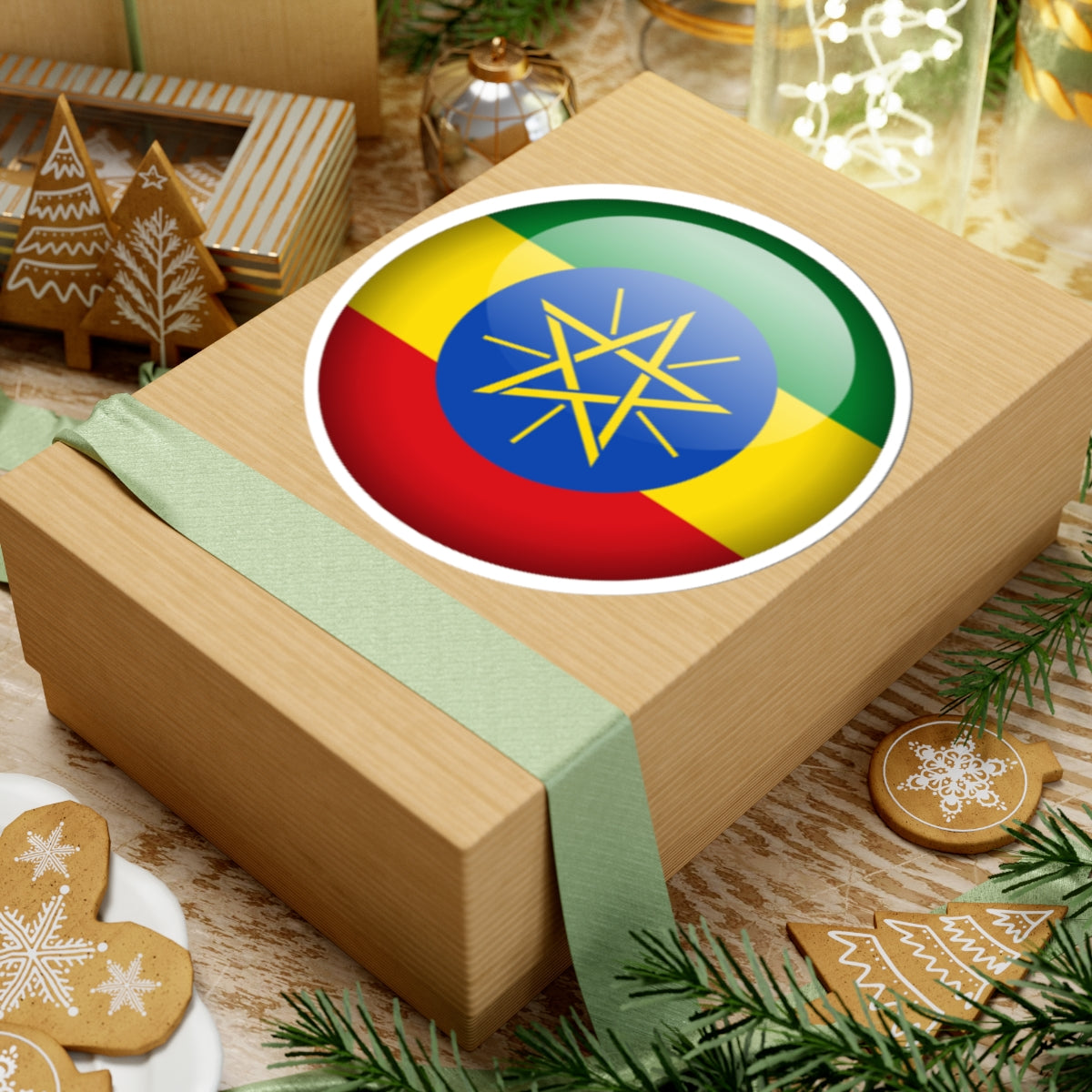 Flag orb Ethiopia (Ethiopia) STICKER Vinyl Kiss-Cut Decal