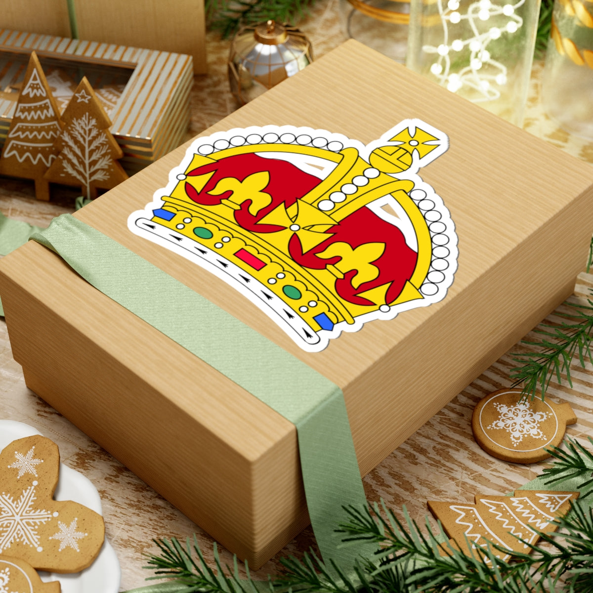 1901 pattern Tudor Crown plain 2D (United Kingdom) (Coat of Arms) STICKER Vinyl Kiss-Cut Decal