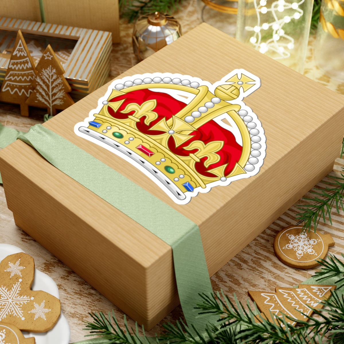 1901 pattern Tudor Crown 2D Sodacan style (United Kingdom) (Coat of Arms) STICKER Vinyl Kiss-Cut Decal