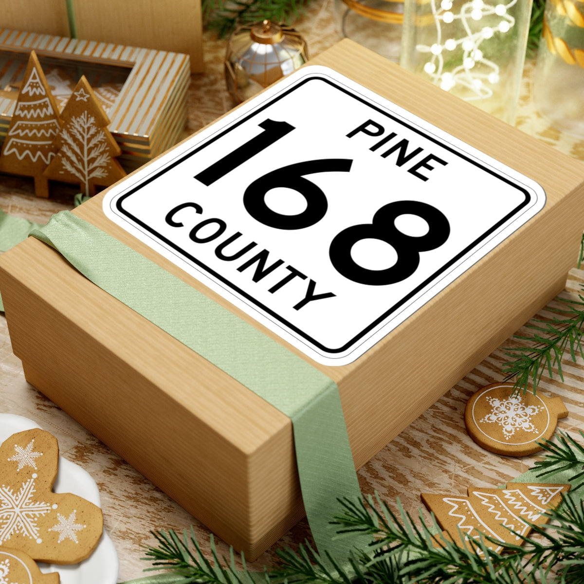 Pine County Route 168 MN (Minnesota) (Road Sign) STICKER Vinyl Kiss-Cut Decal