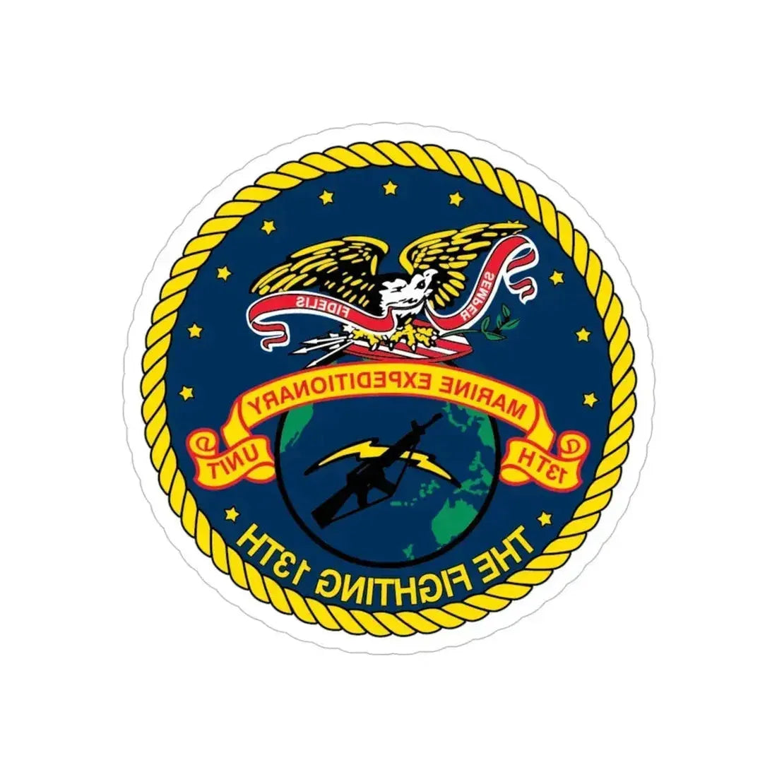 13th Marine Command Element 13th MEU (USMC) REVERSE PRINT Transparent Die-Cut STICKER - The Sticker Space