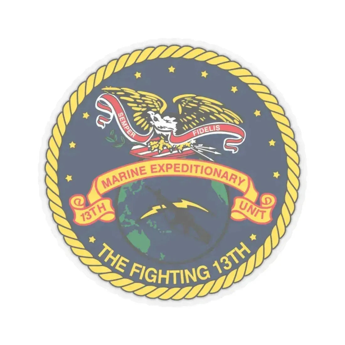 13th Marine Command Element 13th MEU (USMC) STICKER Vinyl Kiss-Cut Decal 6 Inch Transparent - The Sticker Space