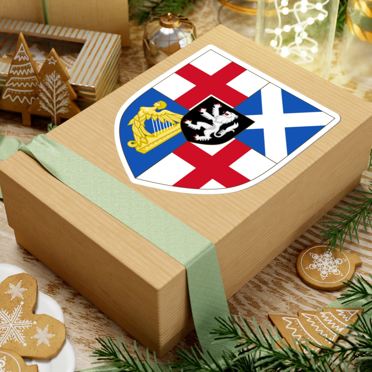 Arms of the Protectorate 1653-1659 (United Kingdom) (Coat of Arms) STICKER Vinyl Kiss-Cut Decal