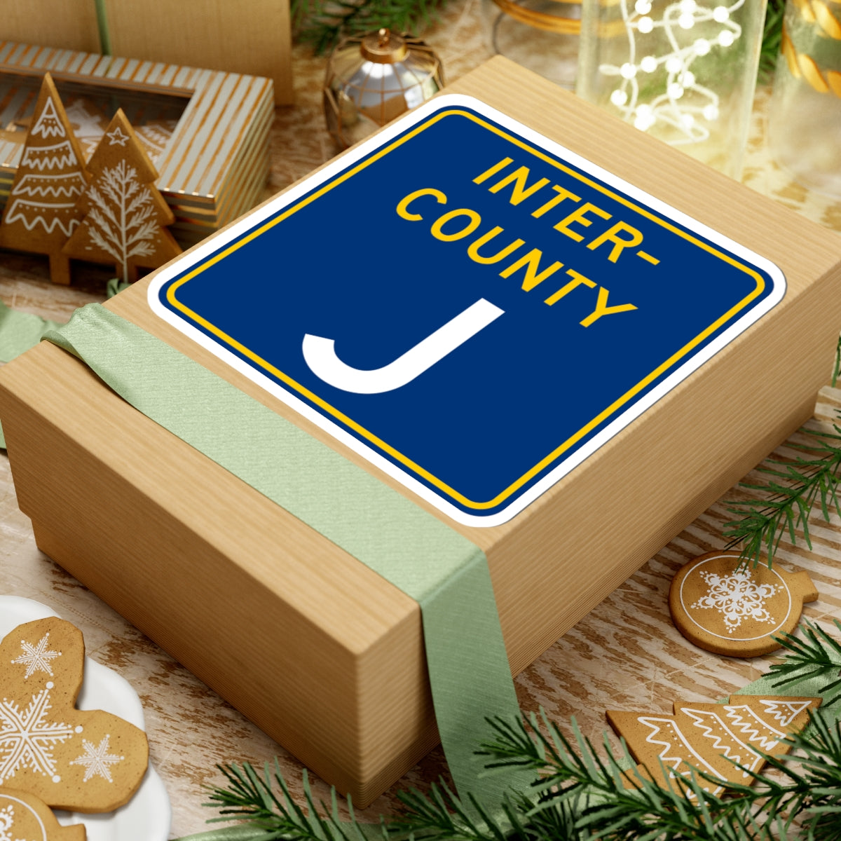Inter County Route J MN (Minnesota) (Road Sign) STICKER Vinyl Kiss-Cut Decal