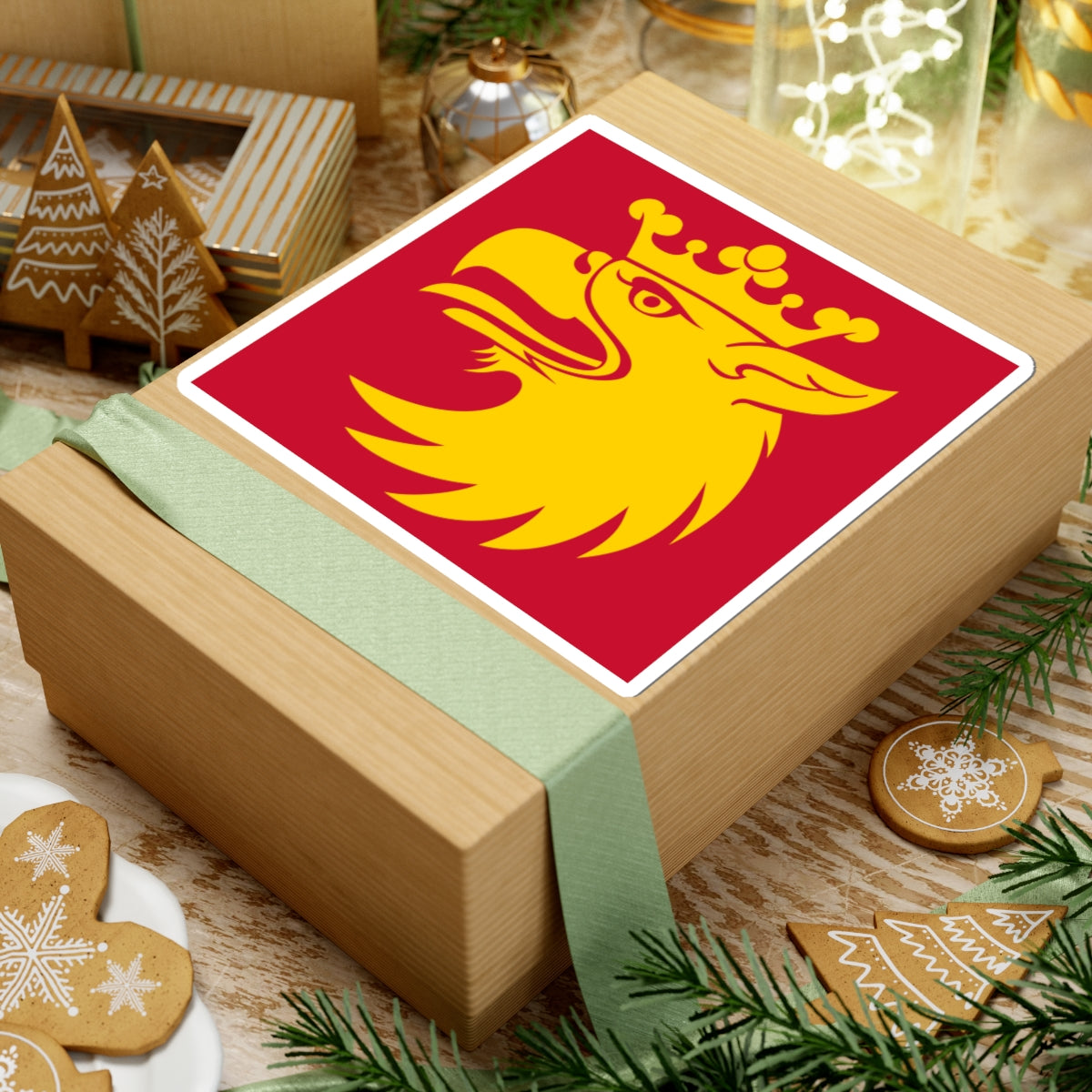 Vapenflagga for Skane lan (Sweden) STICKER Vinyl Kiss-Cut Decal