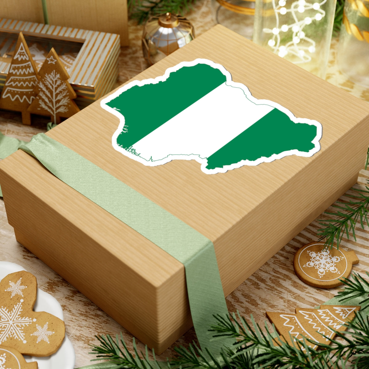 Flag map of Nigeria (Niger) STICKER Vinyl Kiss-Cut Decal