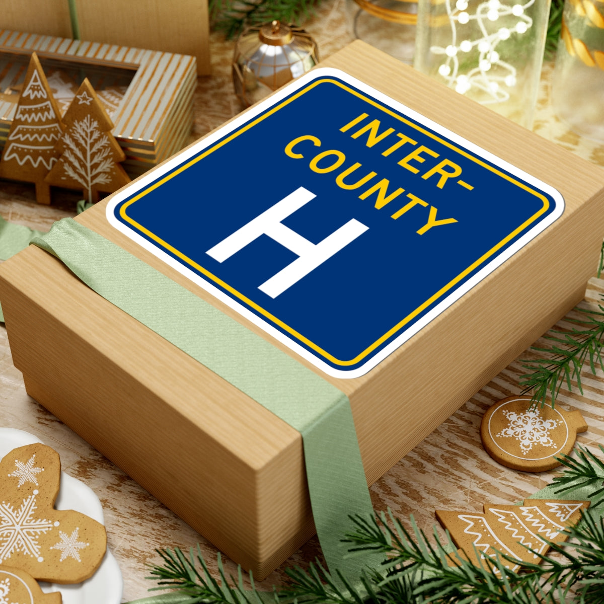 Inter County Route H MN (Minnesota) (Road Sign) STICKER Vinyl Kiss-Cut Decal