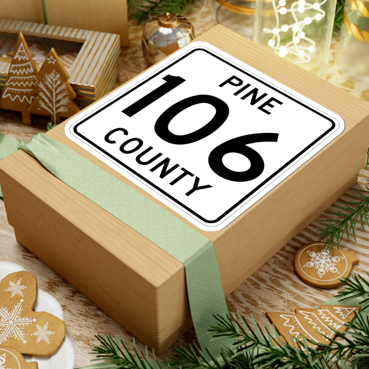 Pine County Route 106 MN (Minnesota) (Road Sign) STICKER Vinyl Kiss-Cut Decal