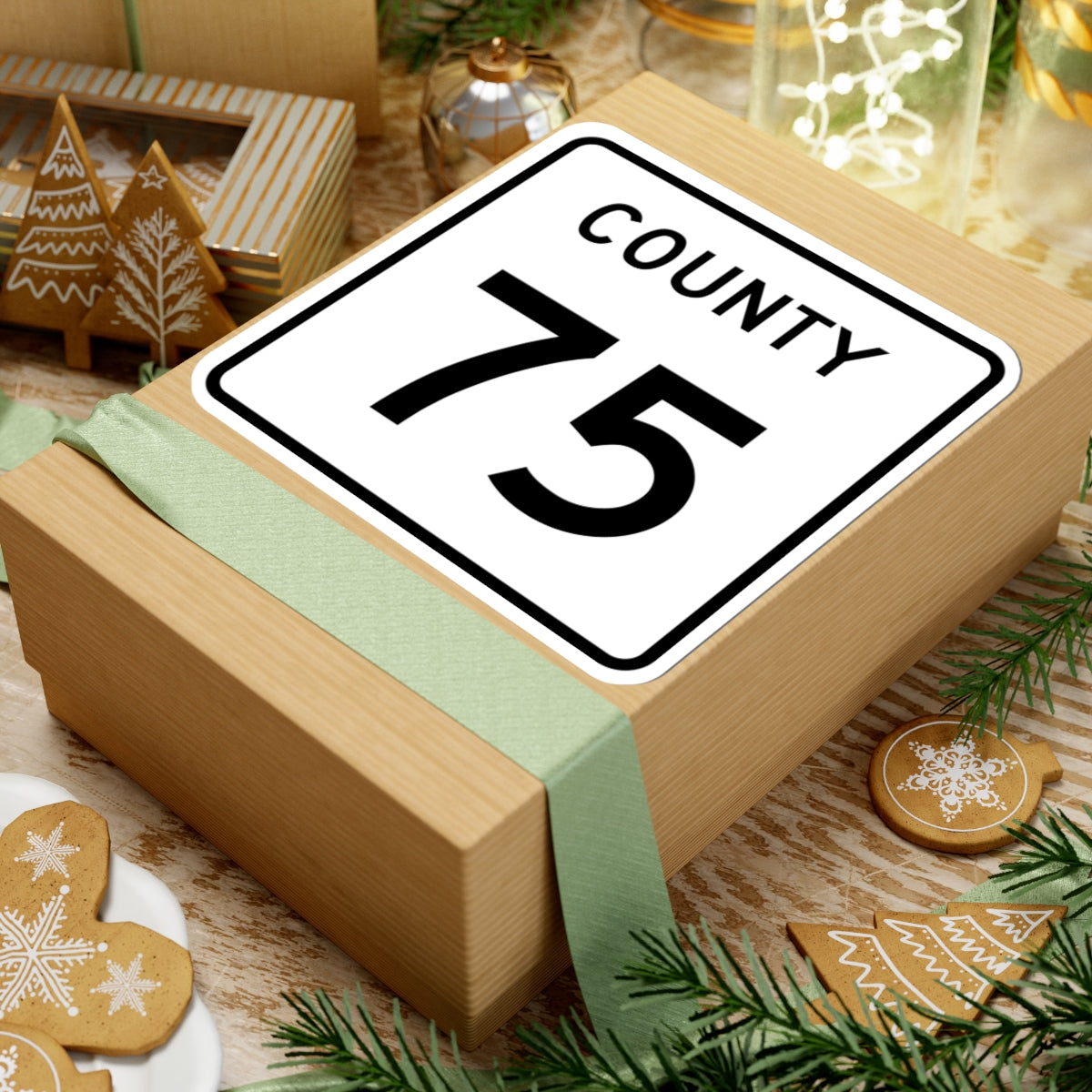 County 75 square (Minnesota) (Road Sign) STICKER Vinyl Kiss-Cut Decal