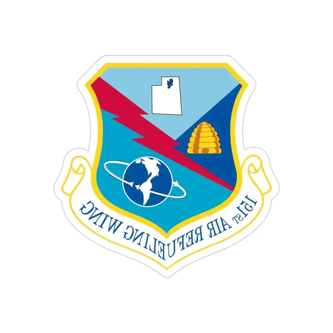 151st Air Refueling Wing (U.S. Air Force) REVERSE PRINT Transparent Die-Cut STICKER - The Sticker Space