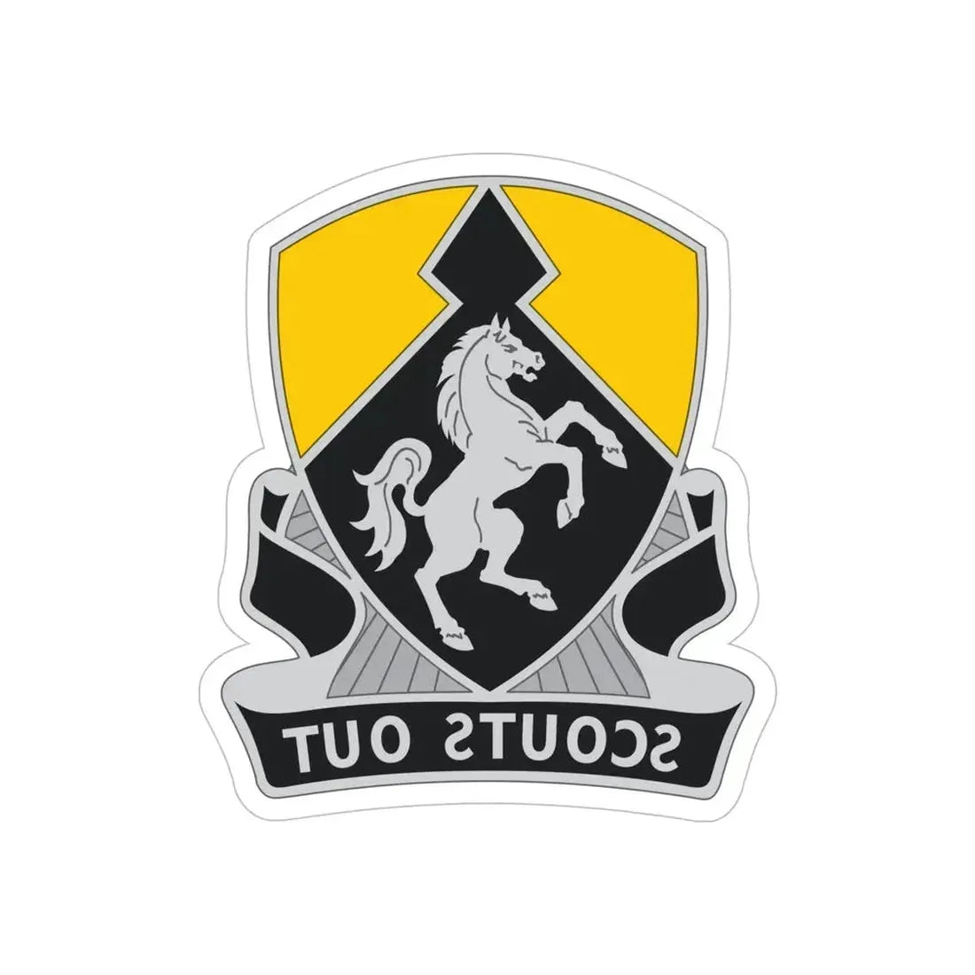 153 Cavalry Regiment (U.S. Army) REVERSE PRINT Transparent Die-Cut STICKER - The Sticker Space
