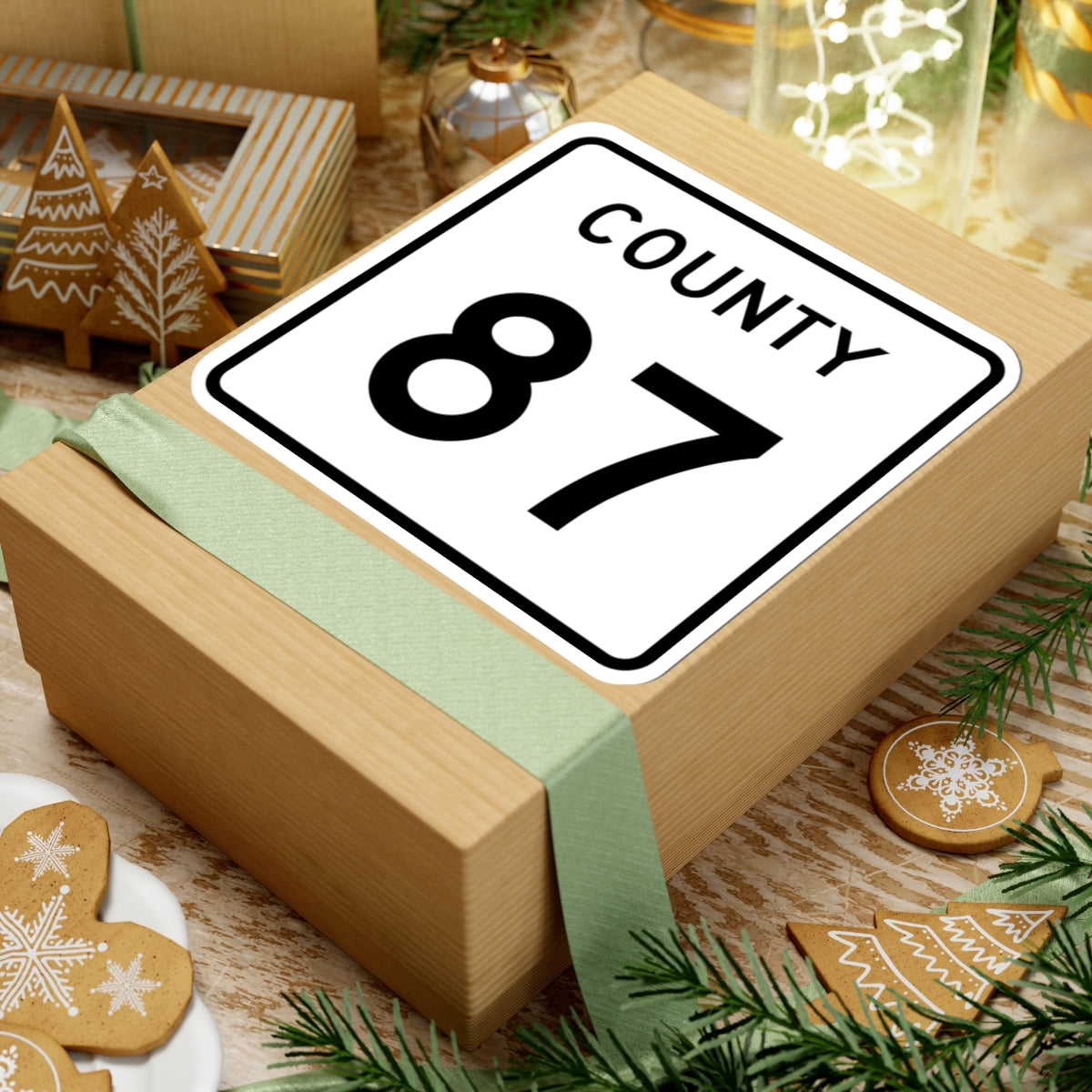 County 87 square (Minnesota) (Road Sign) STICKER Vinyl Kiss-Cut Decal