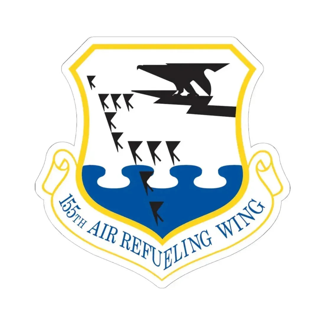 155th Air Refueling Wing (U.S. Air Force) STICKER Vinyl Kiss-Cut Decal 6 Inch White - The Sticker Space