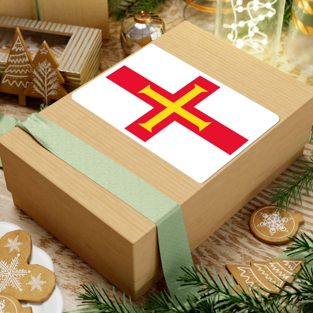 Flag of Guernsey (United Kingdom) STICKER Vinyl Kiss-Cut Decal