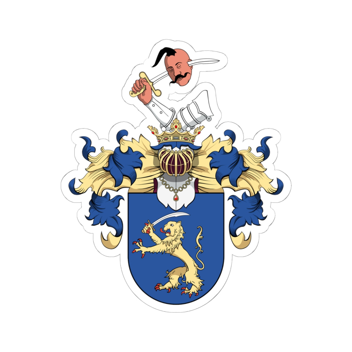 Coa Hungary Family Bobor (Hungary) (Coat of Arms) STICKER Vinyl Kiss-Cut Decal