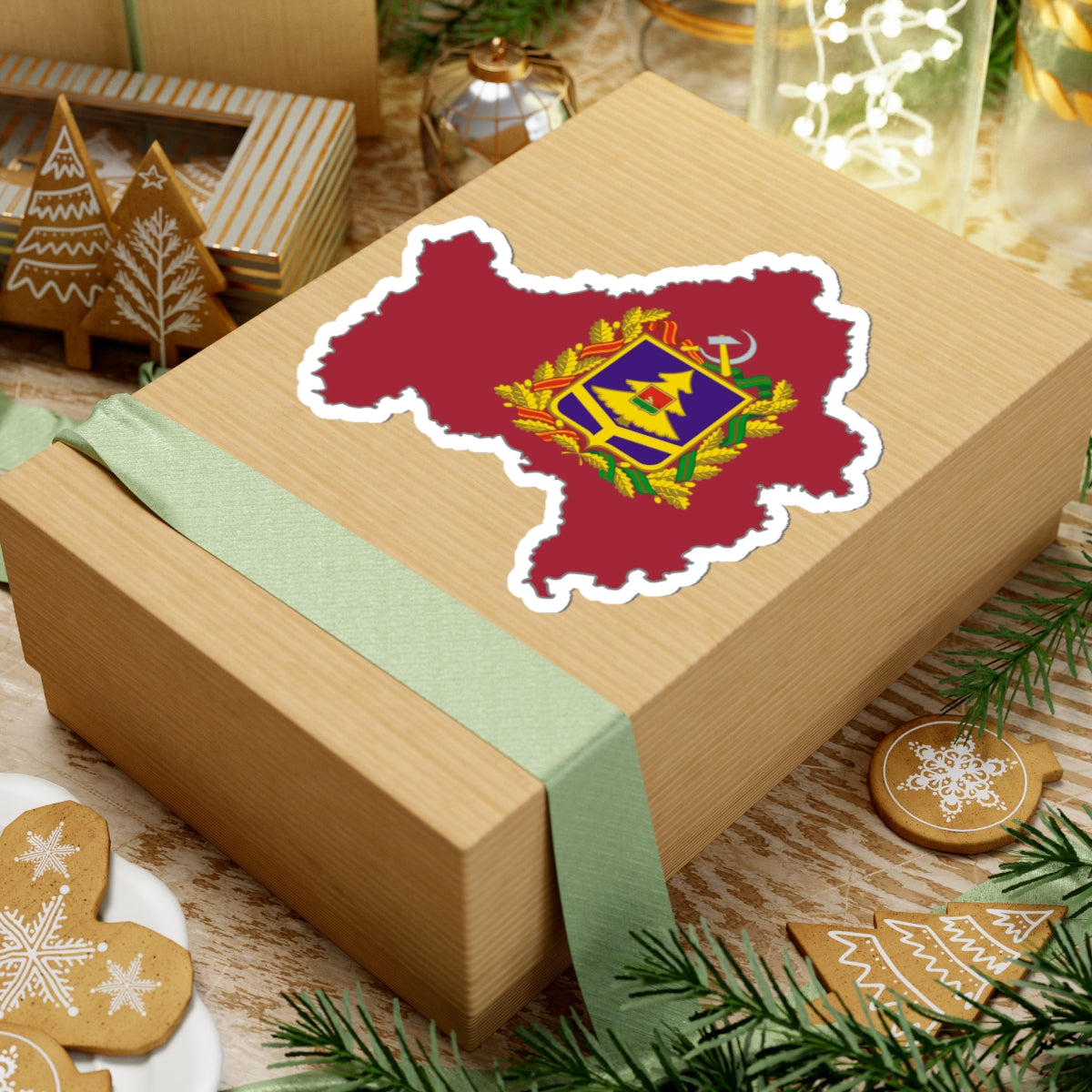 Flag map of Bryansk Oblast (Russia) STICKER Vinyl Kiss-Cut Decal